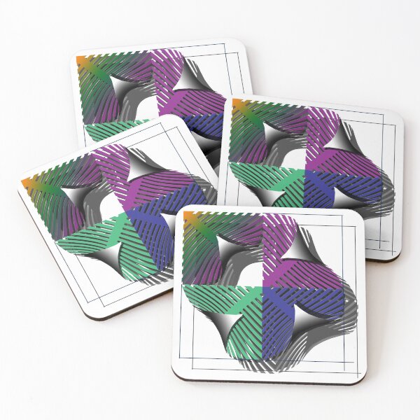 Item preview, Square, shadow, grid, (378) (green, blue, violet,) decorative, digital, colorful, abstract, designed and sold by Paszkan.