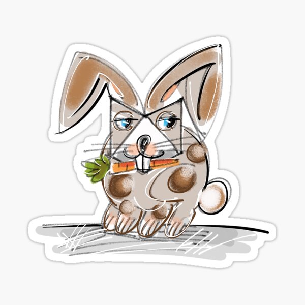 Rabbit with carrot Sticker