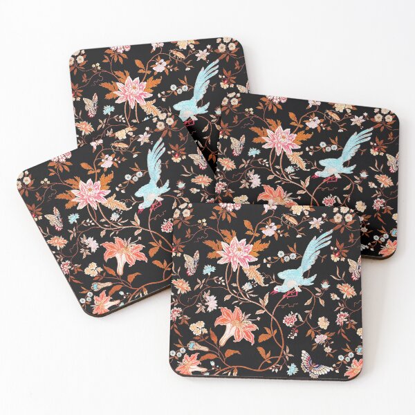 Item preview, Art Nouveau  Exotic Floral Pattern with Birds and Butterflies designed and sold by nouveaudecor.