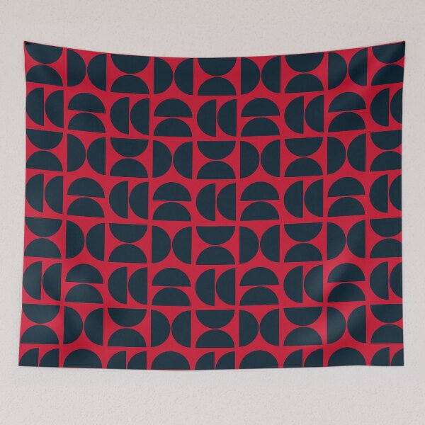 Artikelvorschau, Modernes Muster aus der Mitte des Jahrhunderts in Rot und Marineblau entworfen und verkauft von thelustrous.