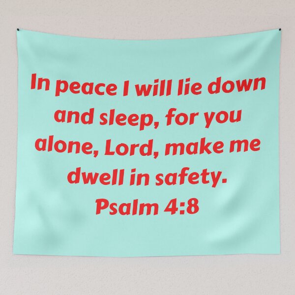 Aperçu de l'œuvre Bible Verse Psalm 4:8 créée et vendue par Prayingwarrior.