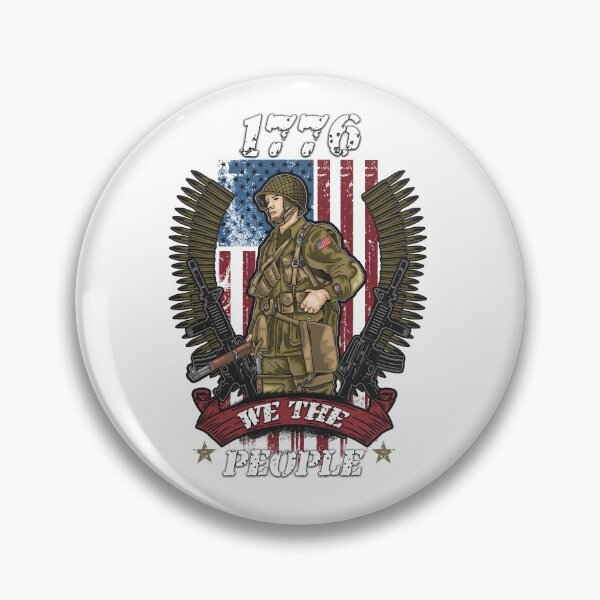 Item preview, Vintage Old American Fla With Armed Veteran Patriotic 1776 We The People USA designed and sold by king's Outfit.