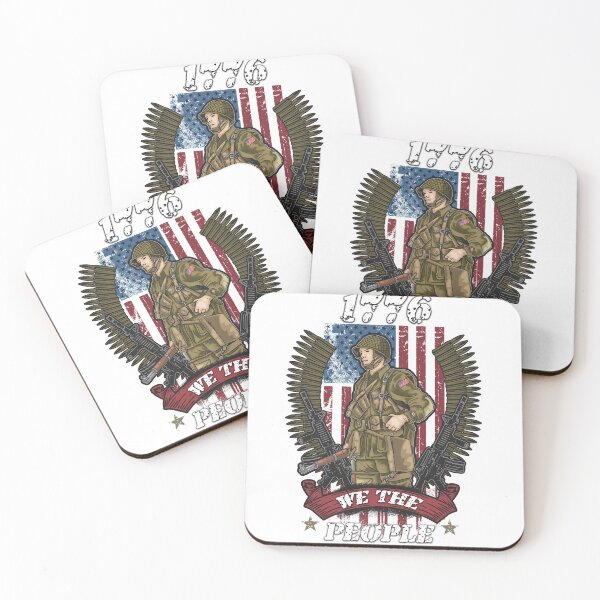Item preview, Vintage Old American Fla With Armed Veteran Patriotic 1776 We The People USA designed and sold by king's Outfit.