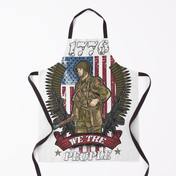 Item preview, Vintage Old American Fla With Armed Veteran Patriotic 1776 We The People USA designed and sold by king's Outfit.