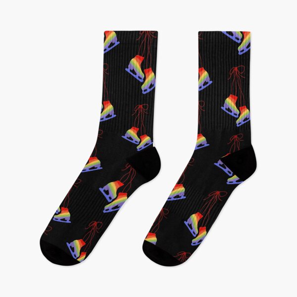 Item preview, Take your skates & pride rainbow skates black designed and sold by evangelineonice.