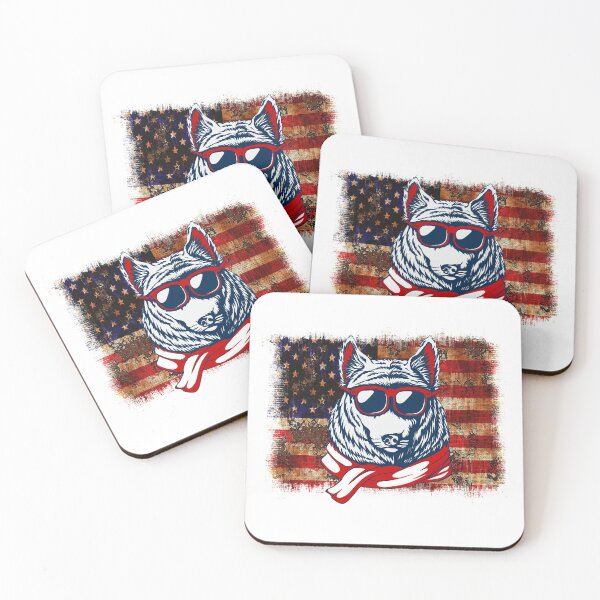 Item preview, 4th of July wolf usa flag shirt,  designed and sold by OPK Shop.