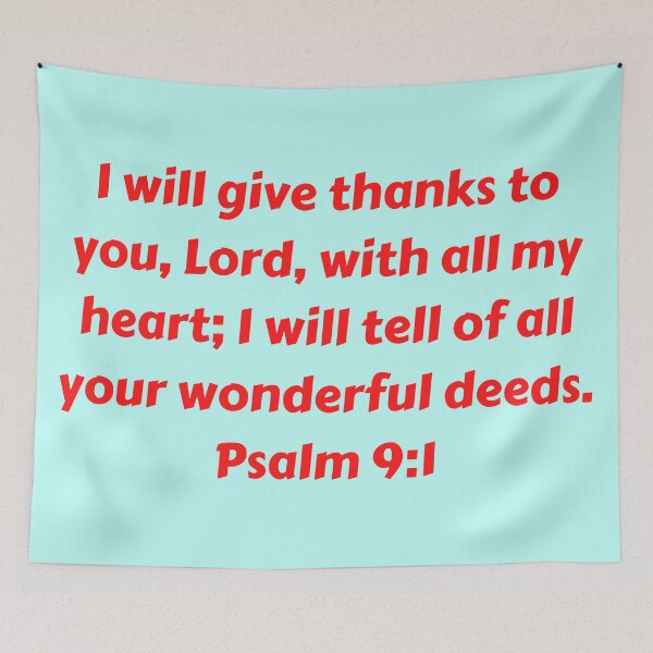 Aperçu de l'œuvre Bible Verse Psalm 9:1 créée et vendue par Prayingwarrior.