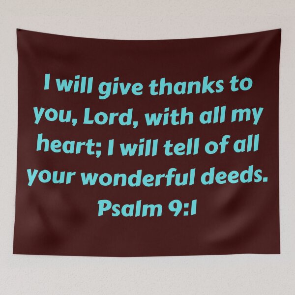 Item preview, Bible Verse Psalm 9:1 designed and sold by Prayingwarrior.