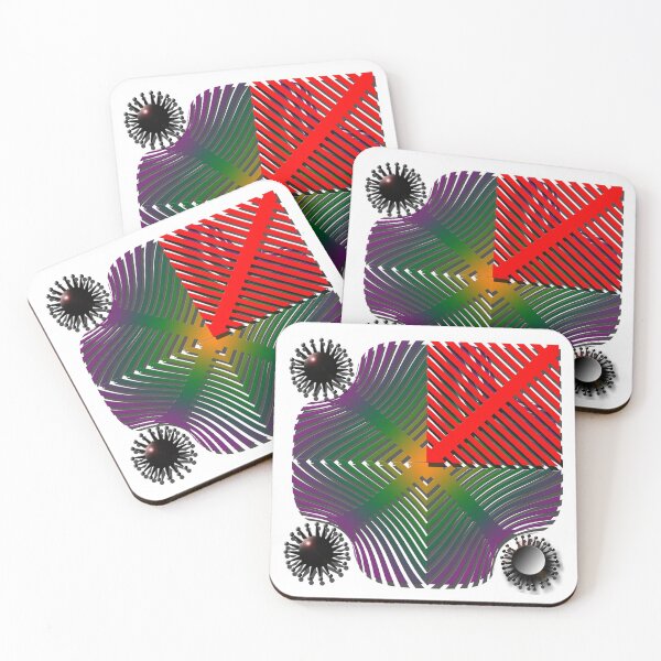 Item preview, Square, corona, grid, (380) (green, violet, red) decorative, digital, colorful, abstract, designed and sold by Paszkan.