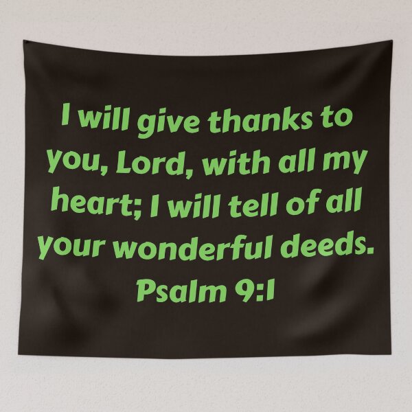 Artikelvorschau, Bible Verse Psalm 9:1 entworfen und verkauft von Prayingwarrior.