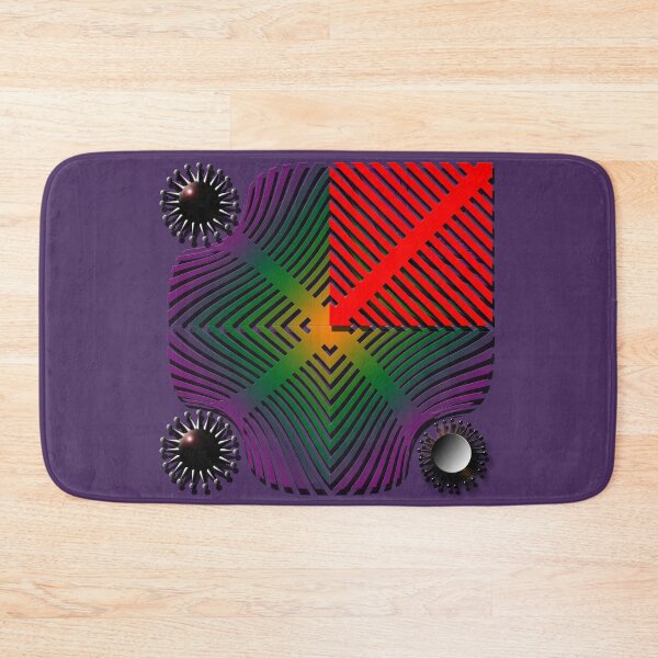 Item preview, Square, corona, grid, (380) (green, violet, red) decorative, digital, colorful, abstract, designed and sold by Paszkan.