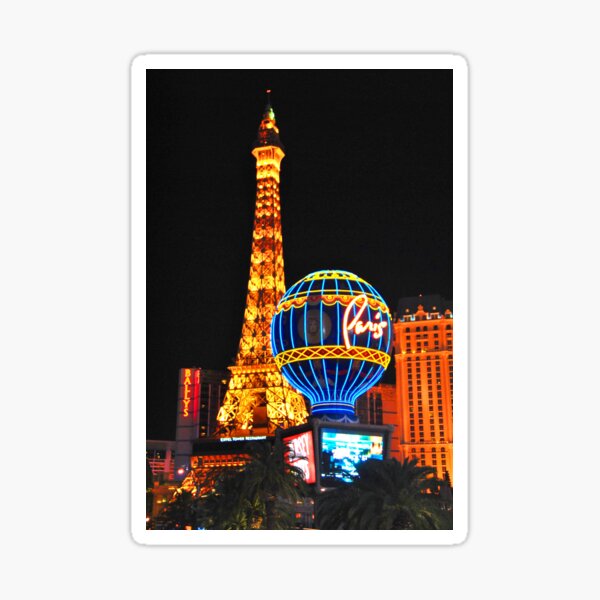 Eiffel tower on the Strip at night, Las vegas, Nevada, USA print