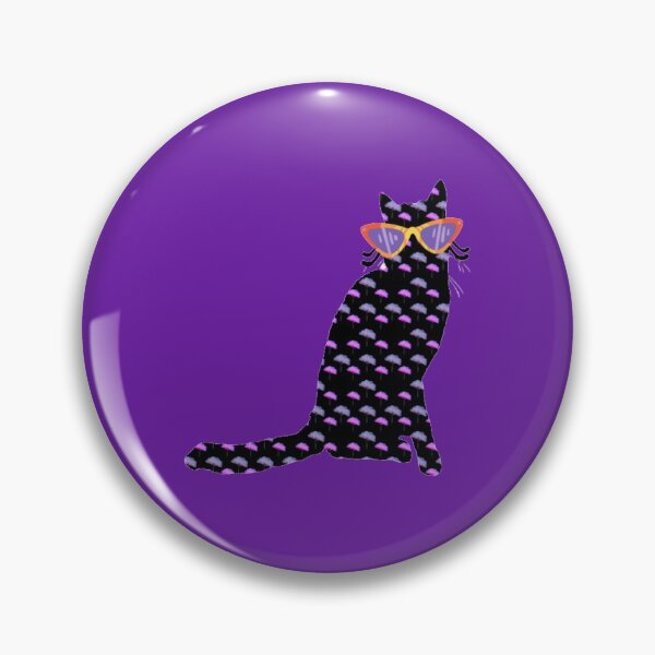 Item preview, Cat Wearing Purple Sunglasses Cute Funny Flower Pattern Vector Art designed and sold by H3designs.