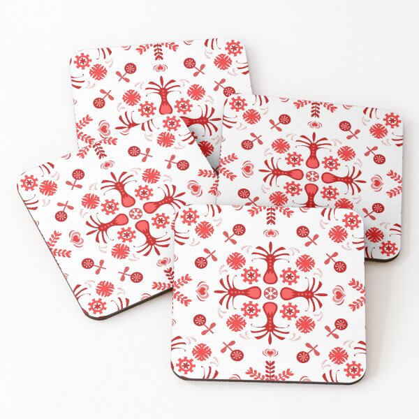 Item preview, Folk Art Symmetry in Red designed and sold by The Wellington Boot.