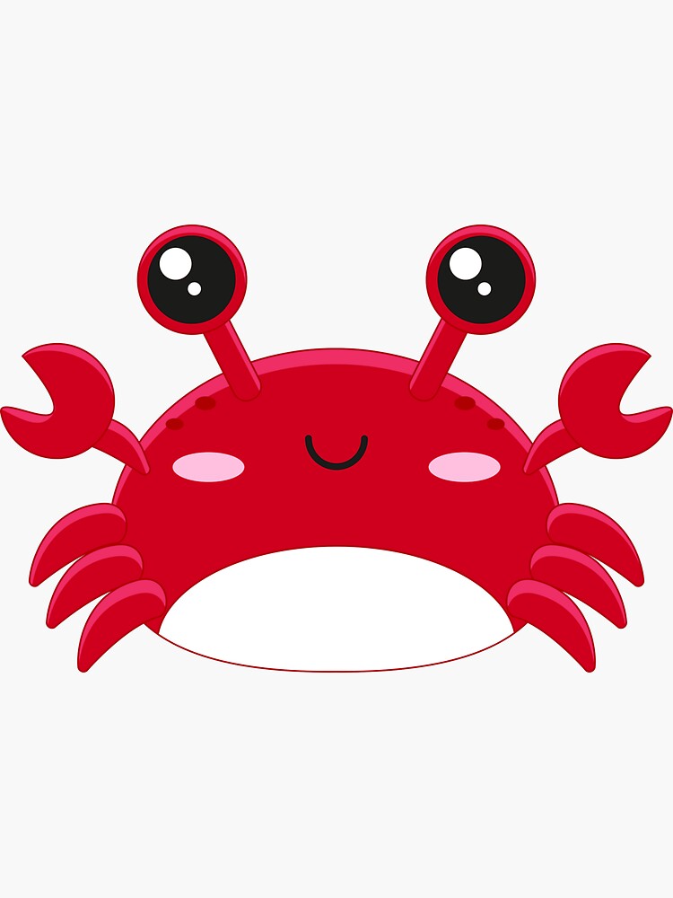 "Kawaii Crab" Sticker for Sale by Sheilahilldigi Redbubble