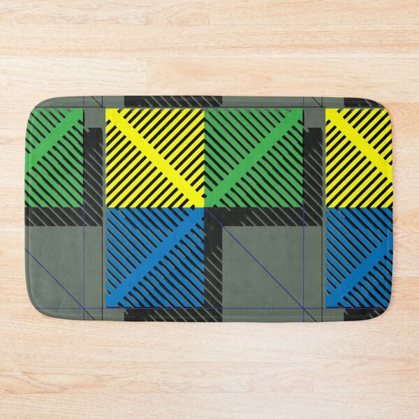 Item preview, Square with shadow, grid, (373) (blue, yellow, green,) decorative, digital, colorful, abstract, designed and sold by Paszkan.