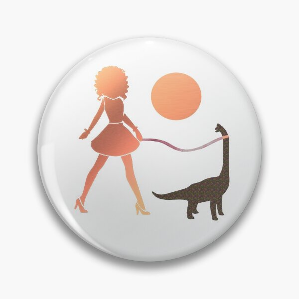 Item preview, Walking the Pet Dinosaur with Orange Foil Moon designed and sold by kmcs.