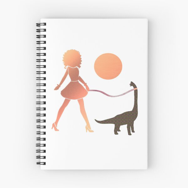 Item preview, Walking the Pet Dinosaur with Orange Foil Moon designed and sold by kmcs.