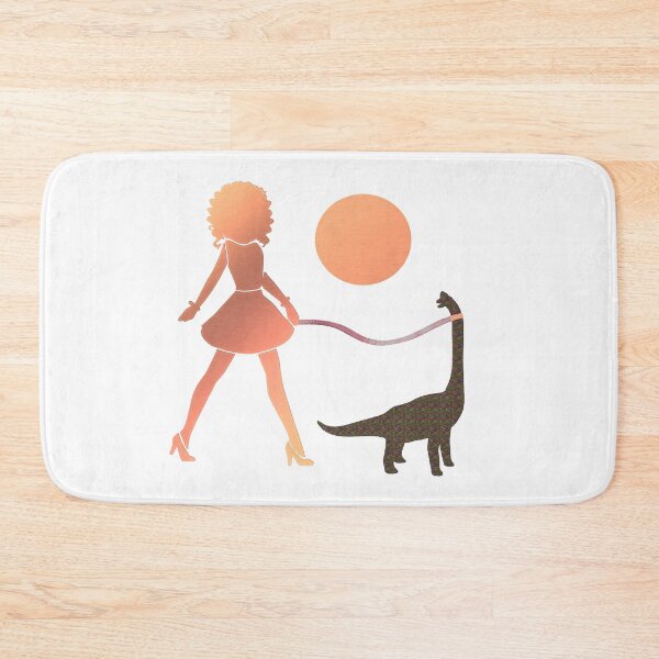 Item preview, Walking the Pet Dinosaur with Orange Foil Moon designed and sold by kmcs.