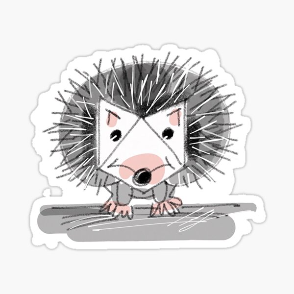 Hedgehog extends the spines Sticker