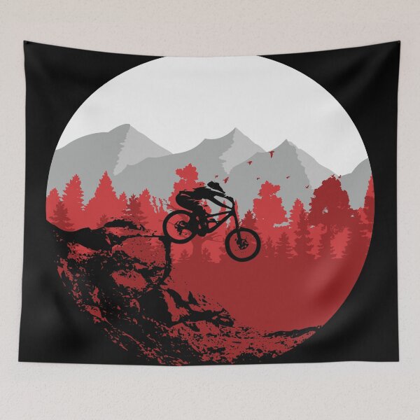 Item preview, Ilustración de ciclismo de montaña cuesta abajo. designed and sold by Yuri Hoyda.