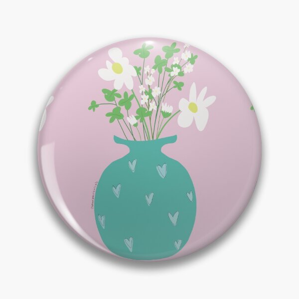 Item preview, Green Heart Vase Print designed and sold by NaomiJTextiles.