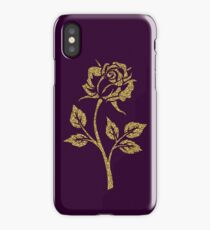 Gold Glitter Rose iPhone Case