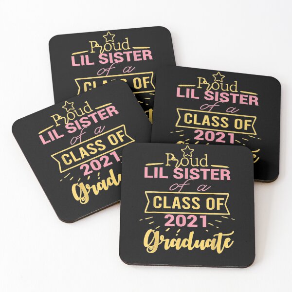Artikelvorschau, Proud Lil Sister Of A Class Of 2021 Graduate Funny Senior 21 Gift  entworfen und verkauft von mchargue12.