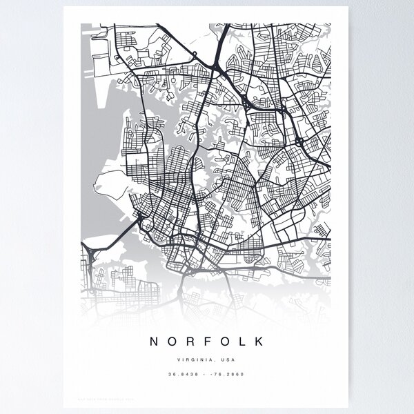 Item preview, Norfolk, Virginia USA Map Poster designed and sold by TheZenSprout.