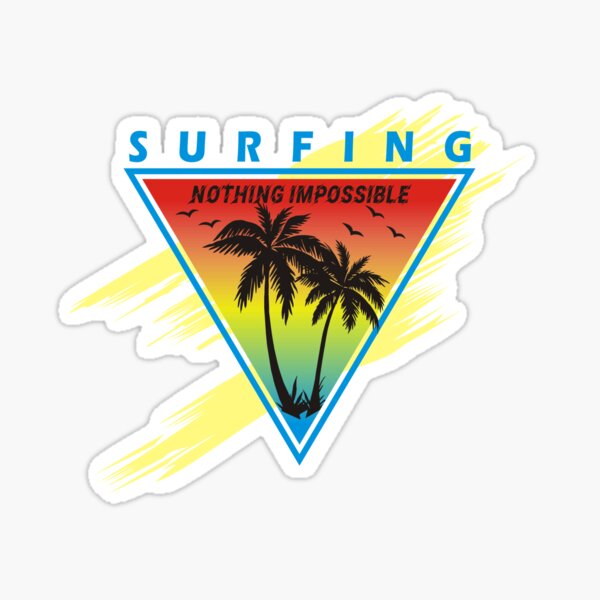 Surfing, surf, art, design, simplex's Sticker