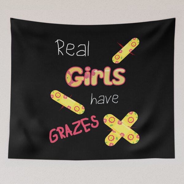 Item preview, Real Girls have scrapes og grazes - Play - Flowers designed and sold by Shirt-Designs.