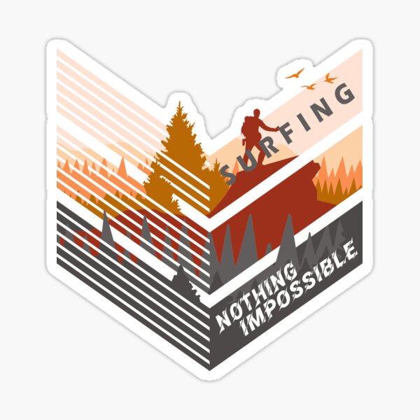 Surfing, Climbing, Travel, Art, Design, Mountain, Simplex's Sticker