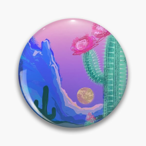Item preview, Desert moon and cacti bloom designed and sold by orangerinka.