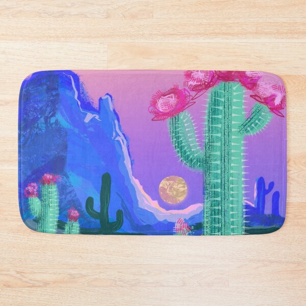 Item preview, Desert moon and cacti bloom designed and sold by orangerinka.