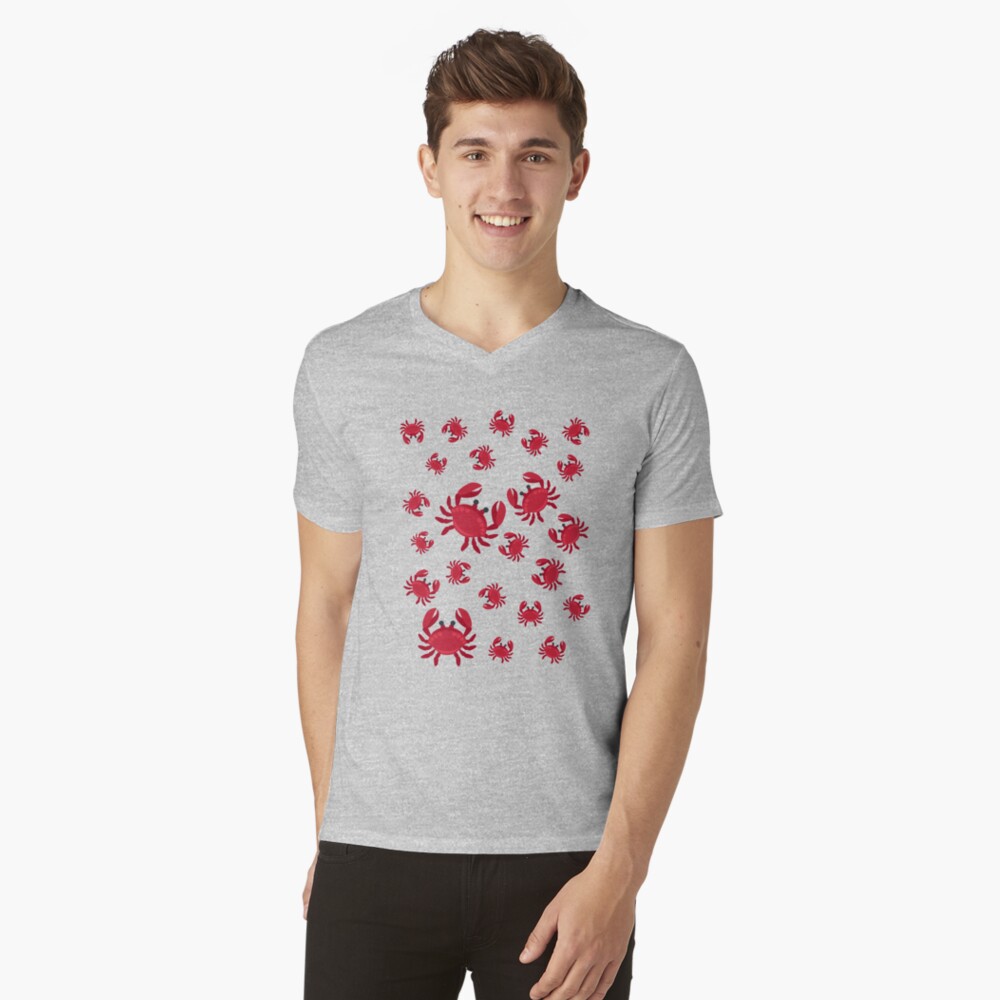 Vista previa del artículo con la obra «Camiseta de cuello en V», diseñado y vendido por Happier-Knight.