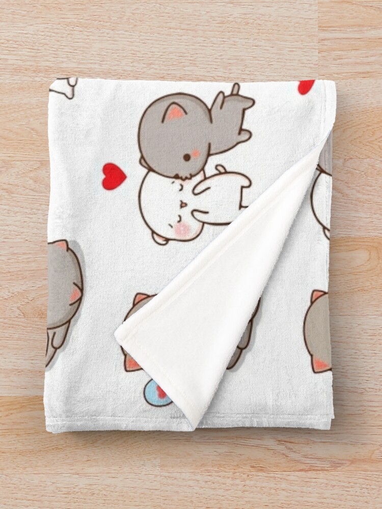Alternate view of mochi peach cat sticker pack Throw Blanket