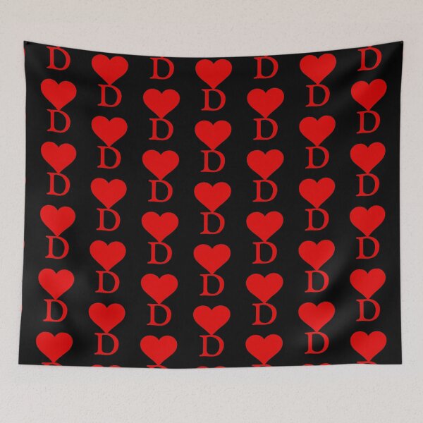 Item preview, Heart with letter initial D || Black backgroung designed and sold by ronaldsonou.