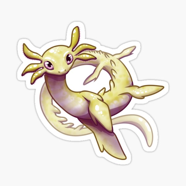 Axolot dragonifé jaune Sticker
