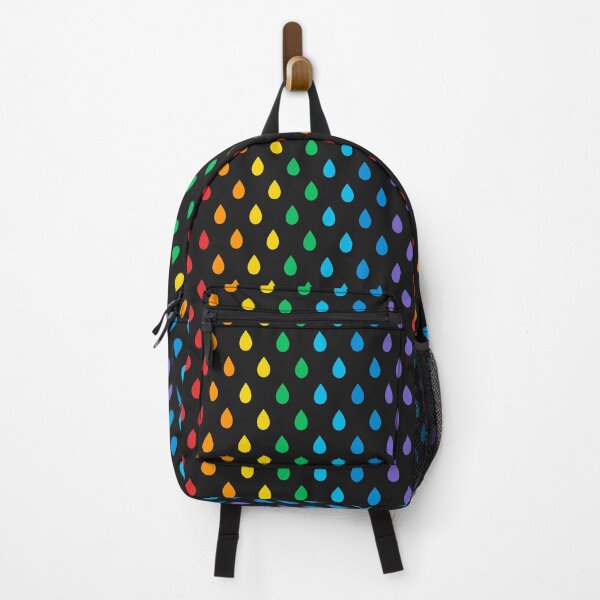 Item preview, “Rainbow Raindrops” on black designed and sold by FarmersCottage.