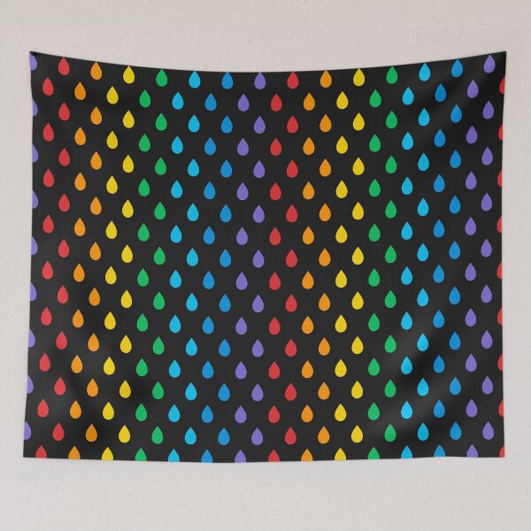 Item preview, "Rainbow Raindrops" en negro designed and sold by FarmersCottage.