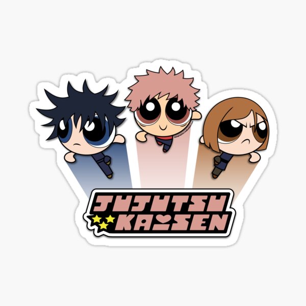 Jujutsu Kaisen Étudiants de première année Chibi (Yuji Itadori, Megumi Fushiguro, Nobara Kugisaki) Sticker