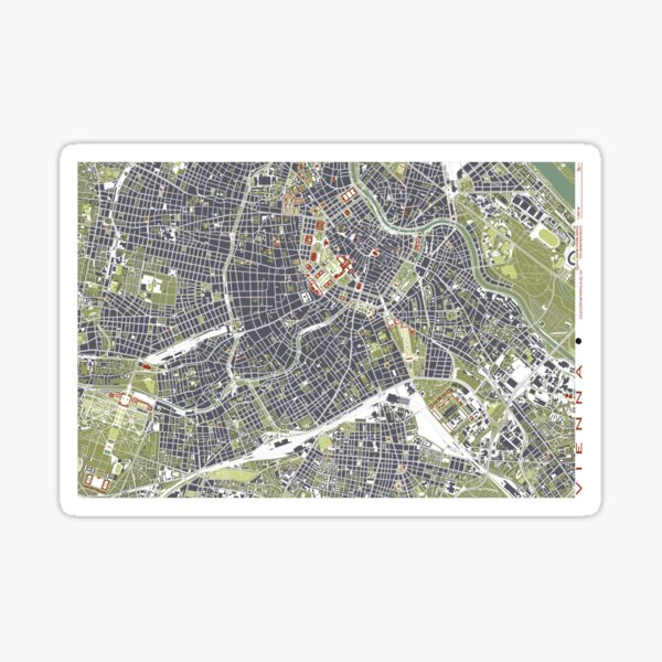 Vienna map engraving Sticker