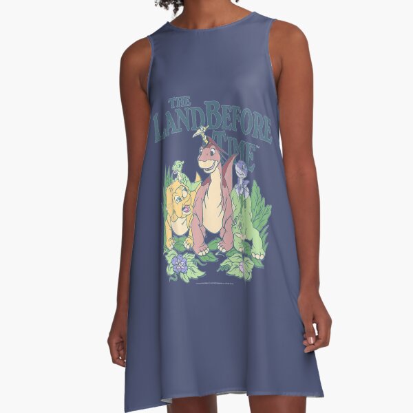 Land Before Time Pastel Dinosaur Friends A-Line Dress