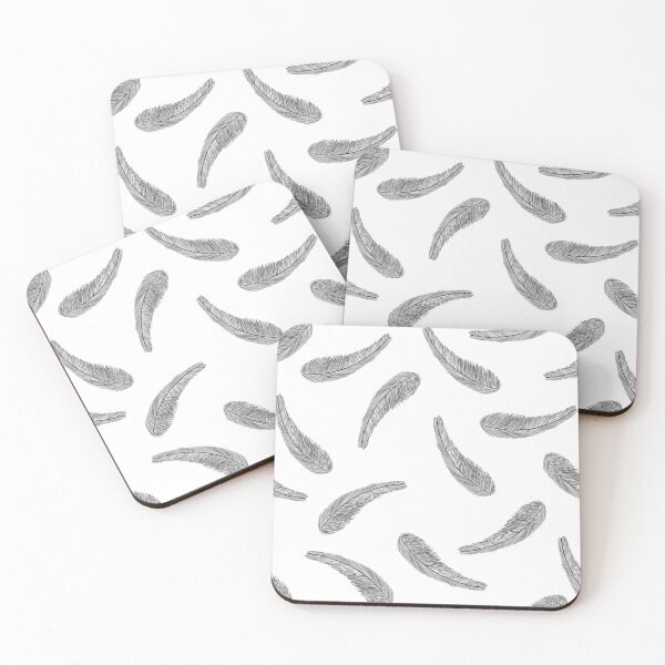Item preview, Abstract feathers hand drawn seamless in black and white. Ethnic style design. designed and sold by SawineeArtwork.