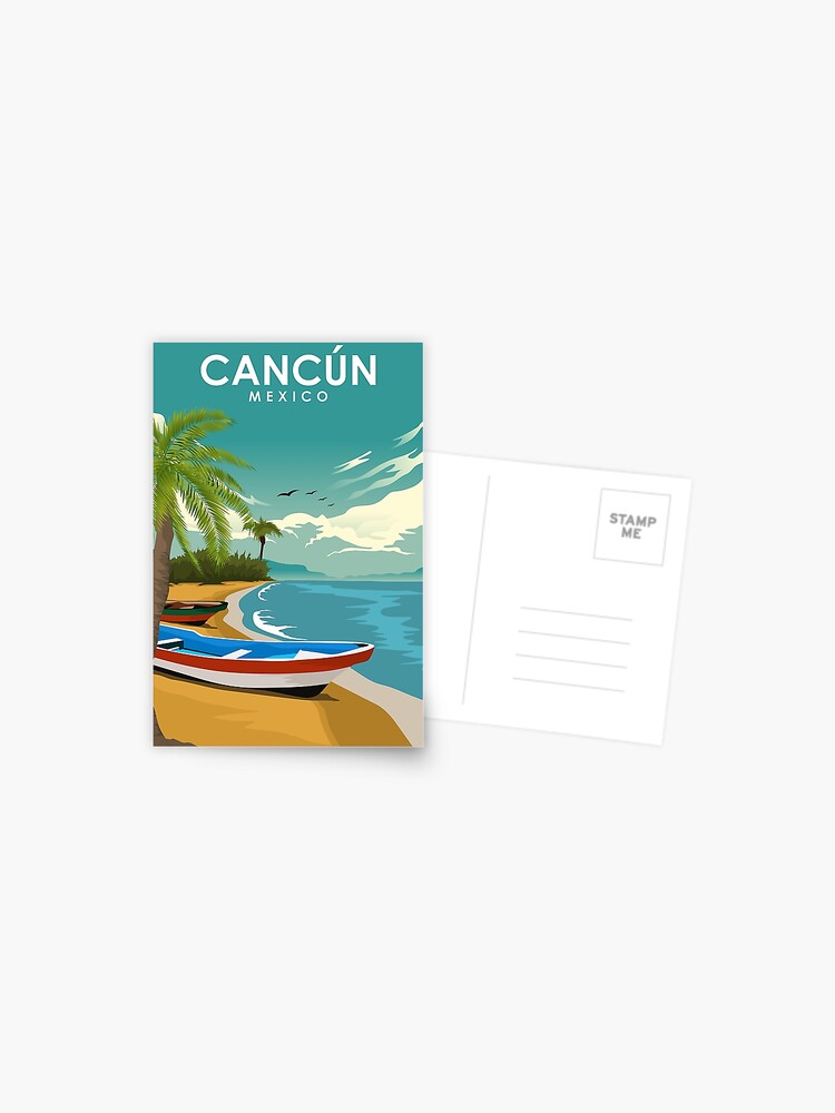 Cancun Mexico Vintage Travel Poster