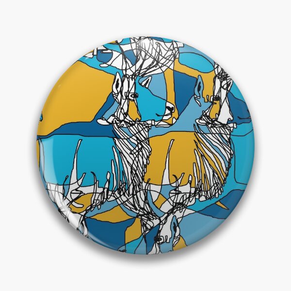 Item preview, blue & mustard ELK designed and sold by fgood.