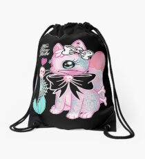 Tattooed Kitty Drawstring Bag