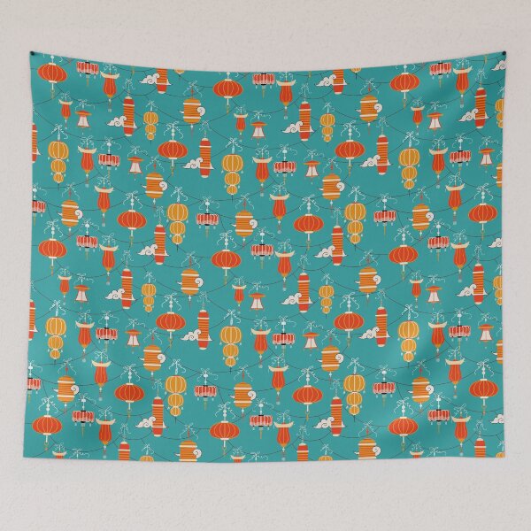 Item preview, Colorful Chinese Lanterns Pattern designed and sold by space-kitten.