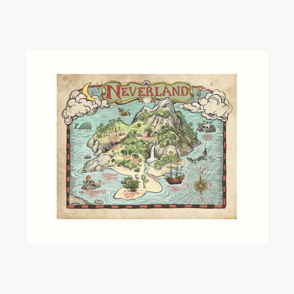 Item preview, Neverland Map designed and sold by joehox.