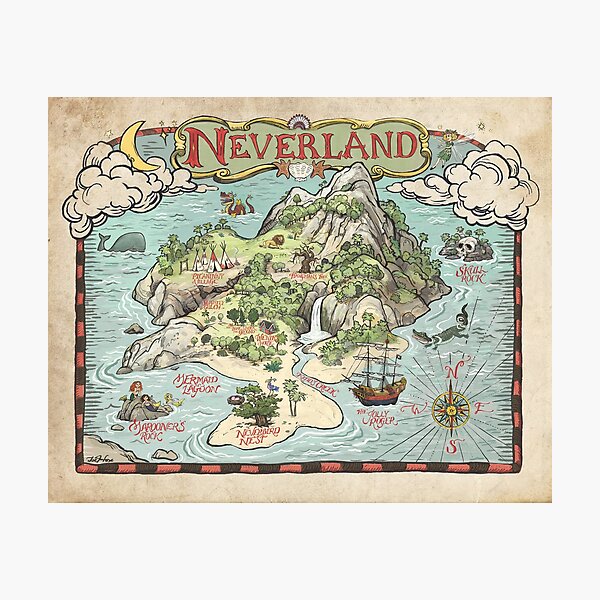 Neverland Map Photographic Print